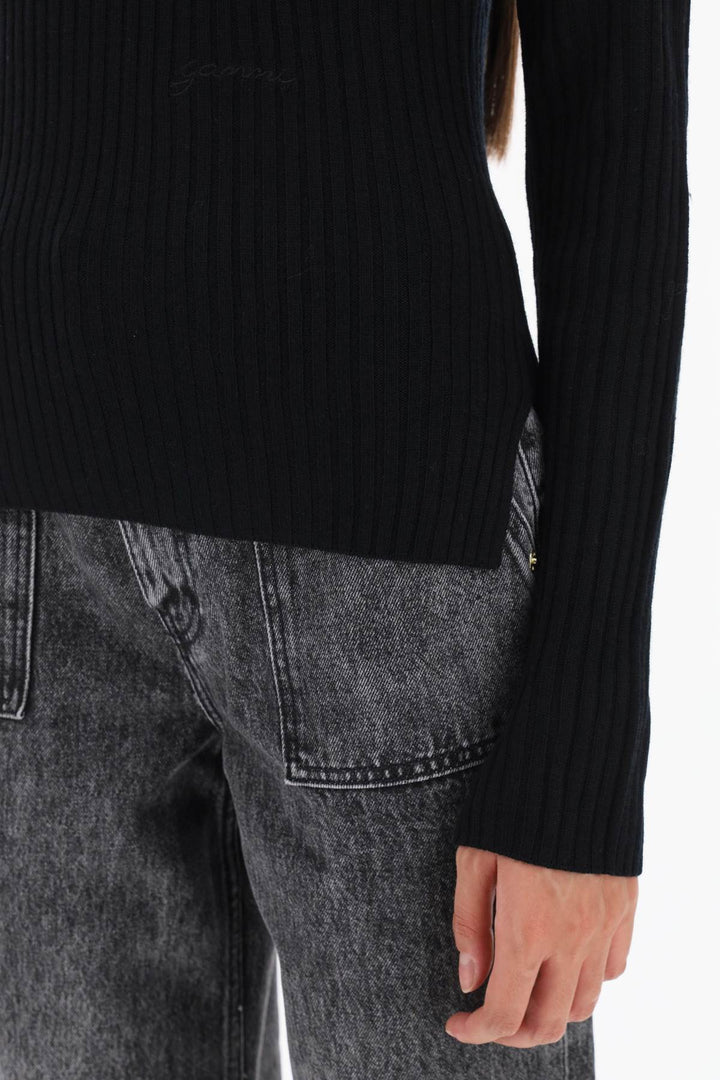 Turtleneck Sweater With Back Cut Out - Ganni - Women