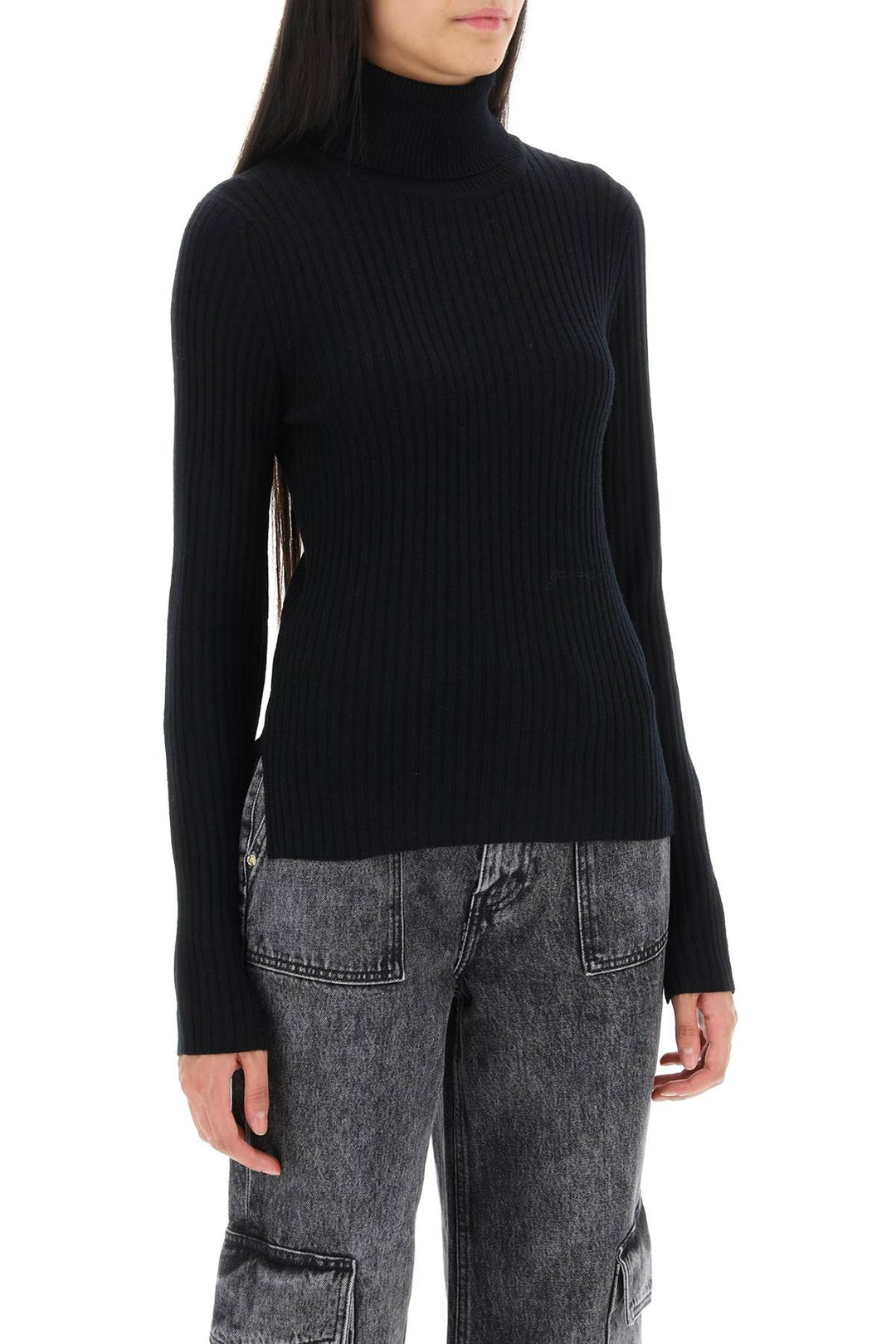 Turtleneck Sweater With Back Cut Out - Ganni - Women