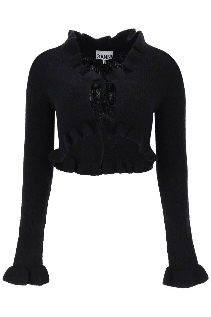 Cropped Cardigan With Frills - Ganni - Women