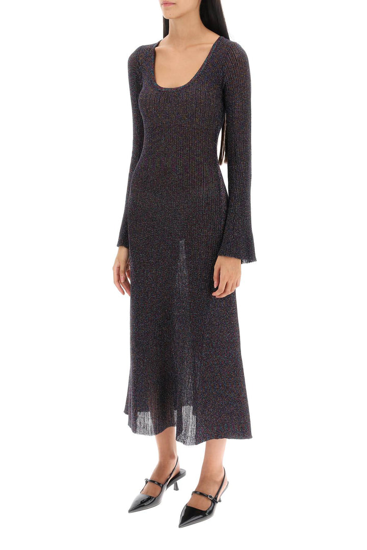 Lurex Knit Midi Dress - Ganni - Women