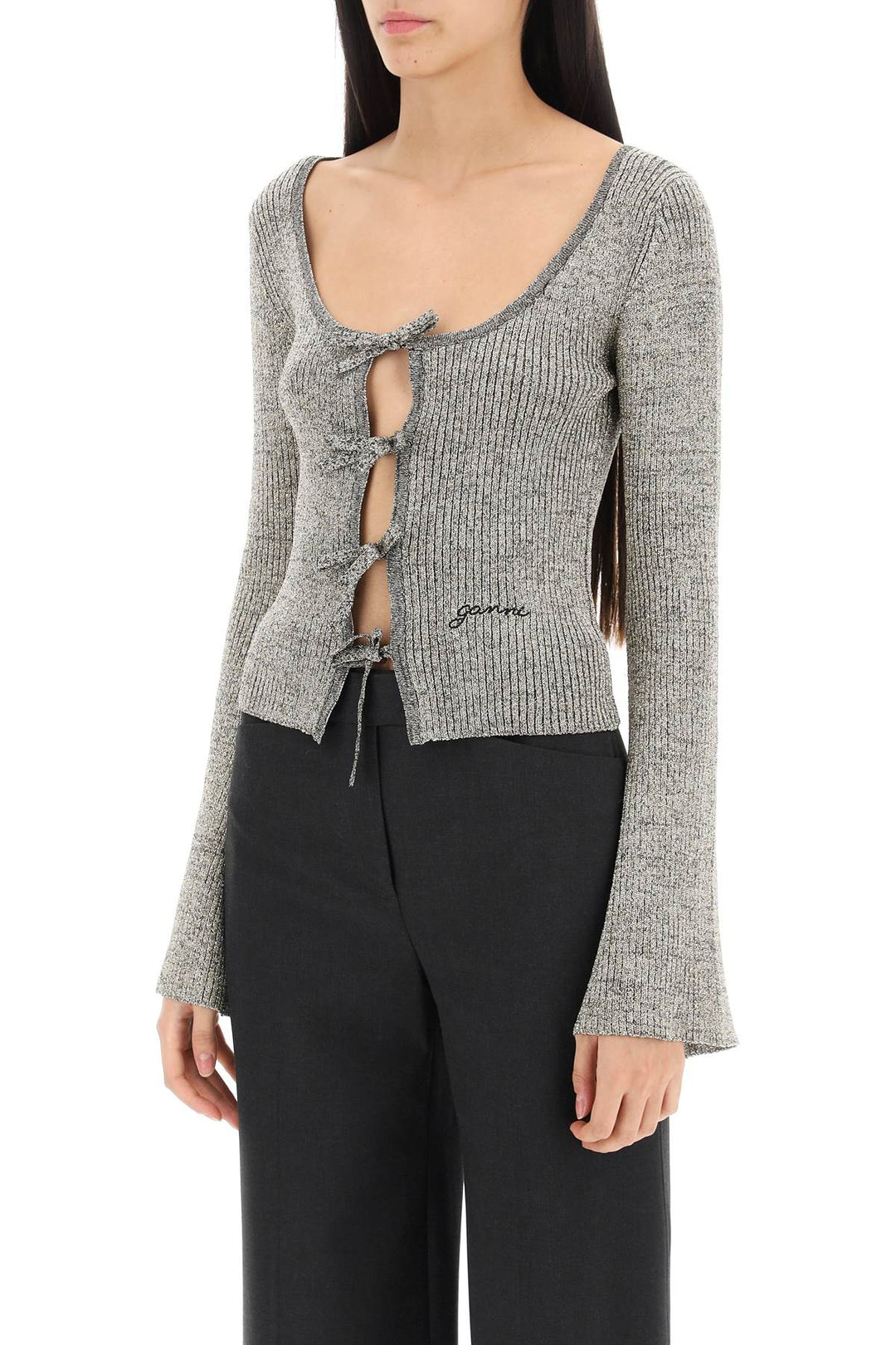 Lurex Knit Cardigan - Ganni - Women