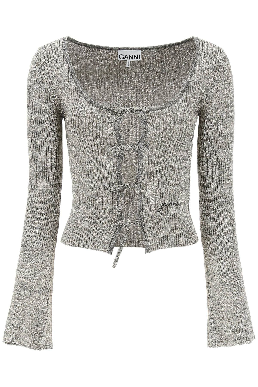 Lurex Knit Cardigan - Ganni - Women