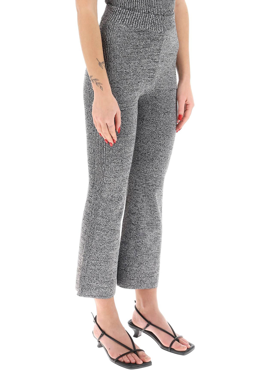 Stretch Knit Cropped Pants - Ganni - Women