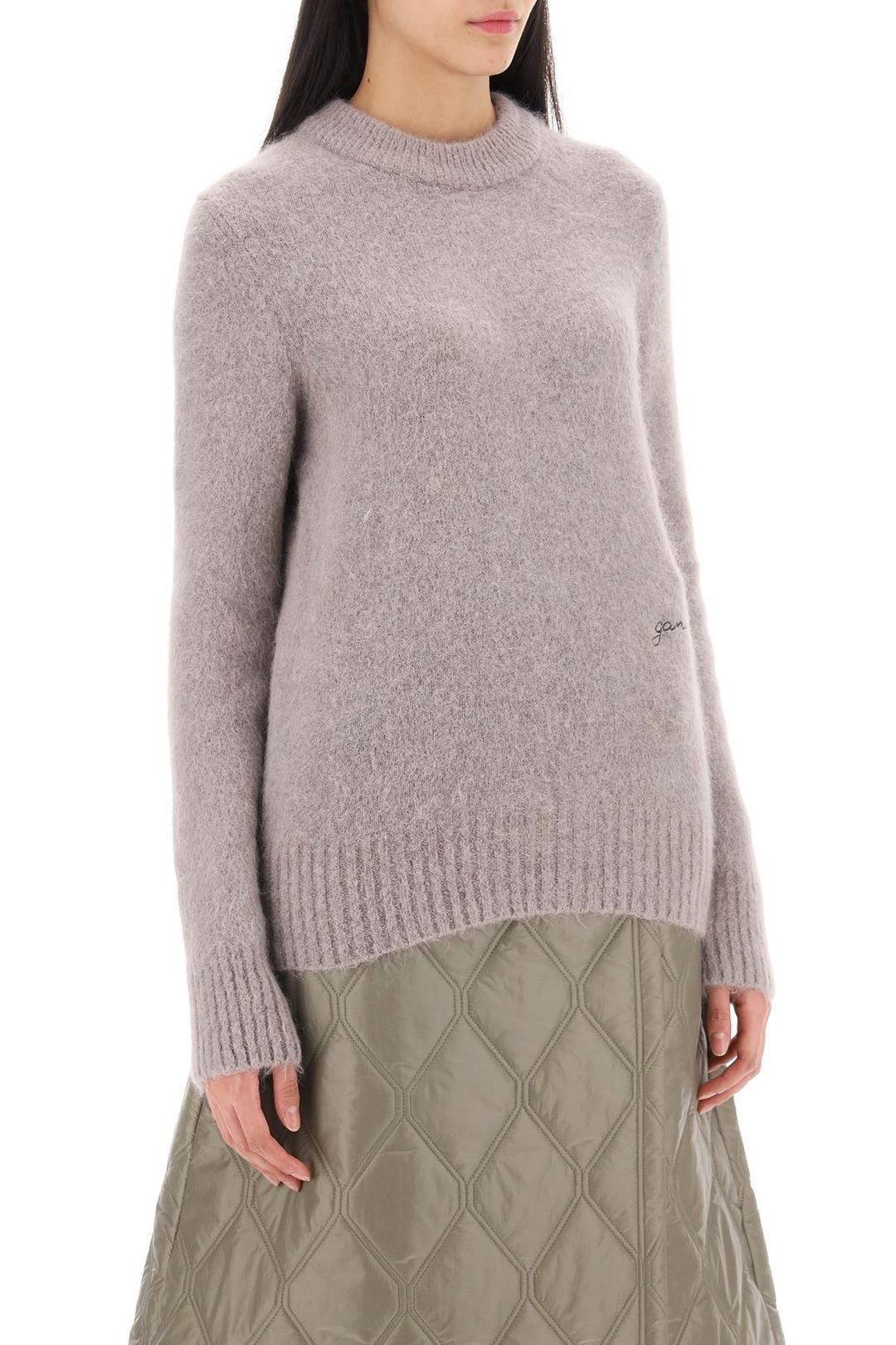 Brushed Alpaca And Wool Sweater - Ganni - Women