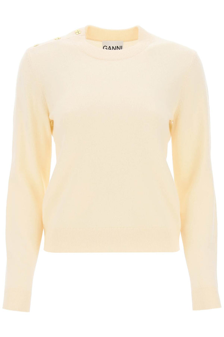 Sweater With Ganni Butterfly Buttons - Ganni - Women