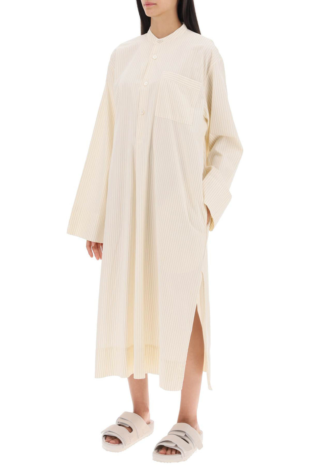 Striped Pajama Kaftan In Organic Poplin - Birkenstock X Tekla - Women