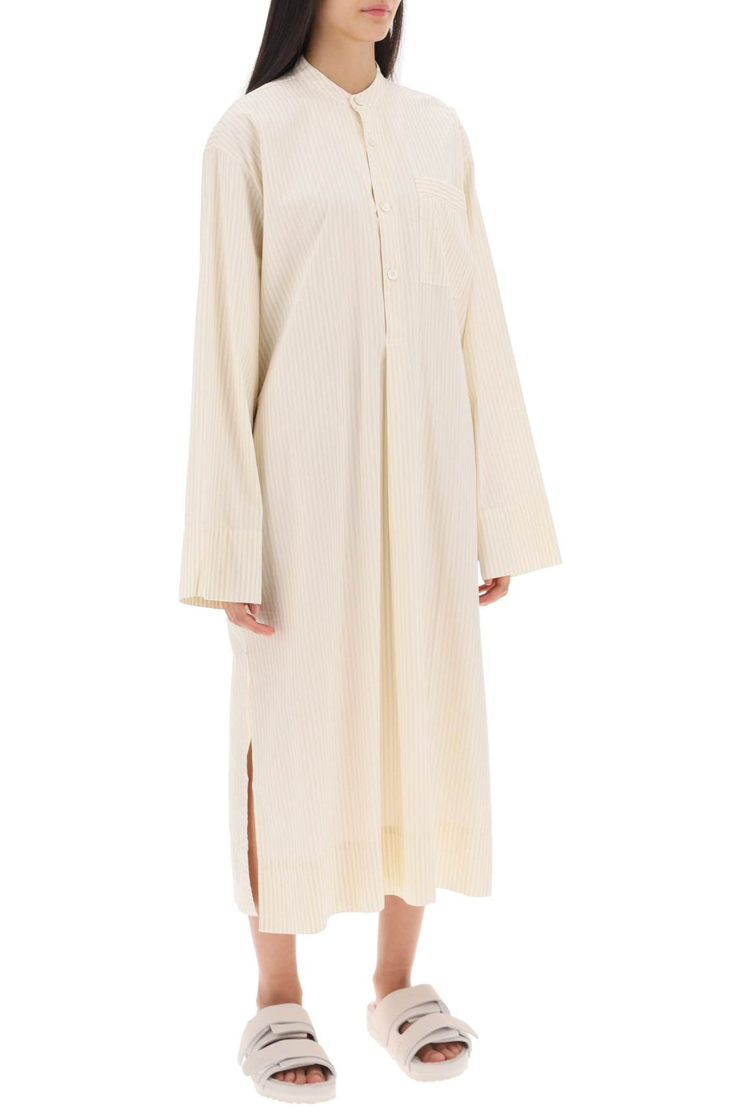 Striped Pajama Kaftan In Organic Poplin - Birkenstock X Tekla - Women