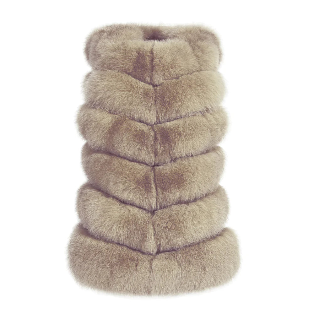 Roxanne Kaki Fox Fur Vest