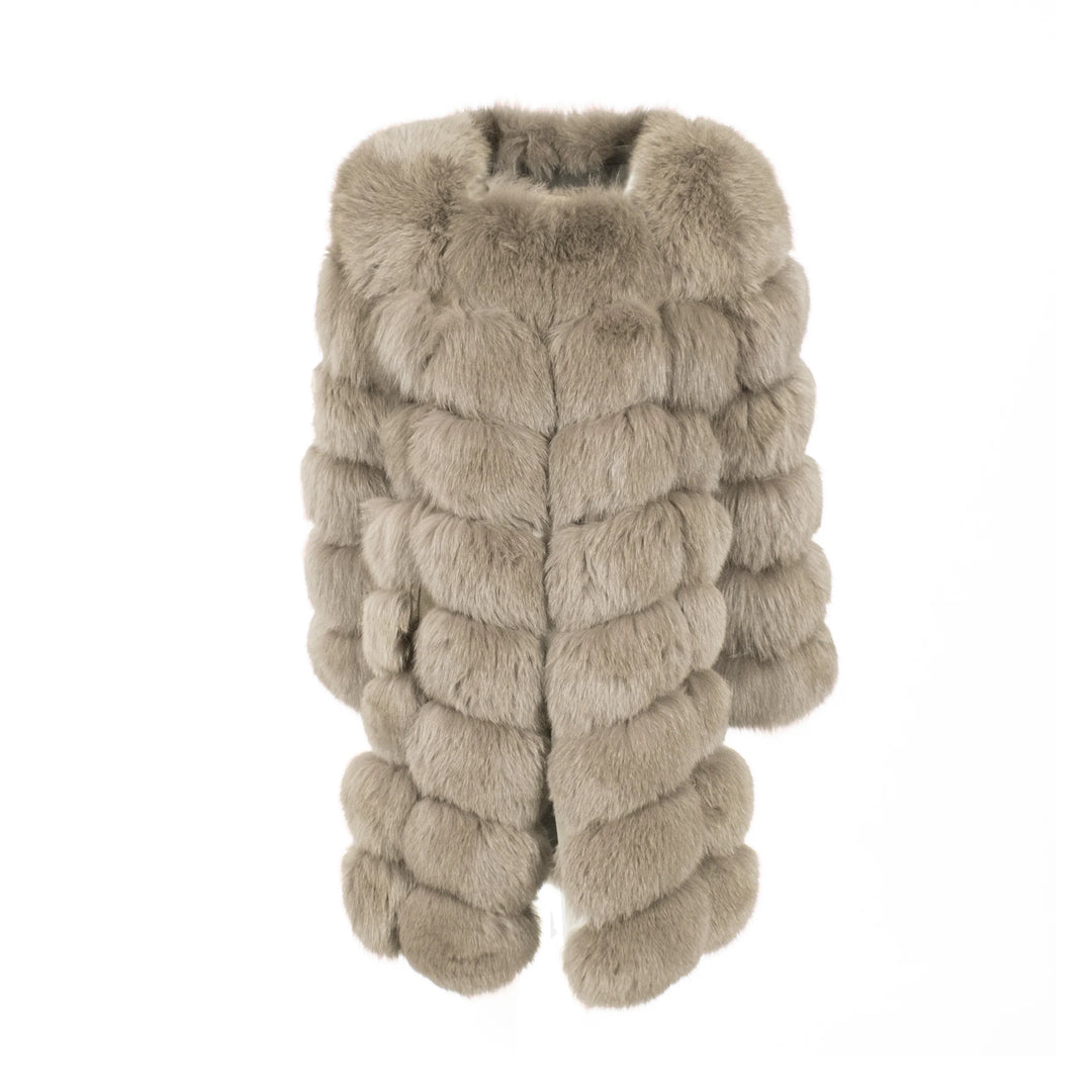 Extra Kaki Fox Fur Jacket