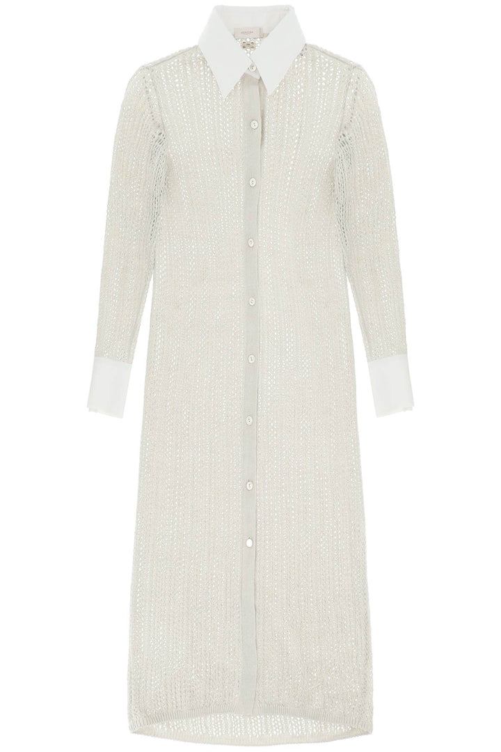 Linen, Cashmere And Silk Knit Shirt Dress - Agnona - Women