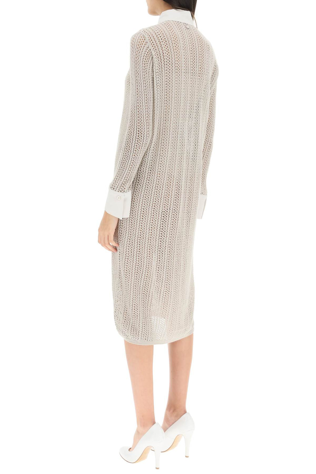 Linen, Cashmere And Silk Knit Shirt Dress - Agnona - Women