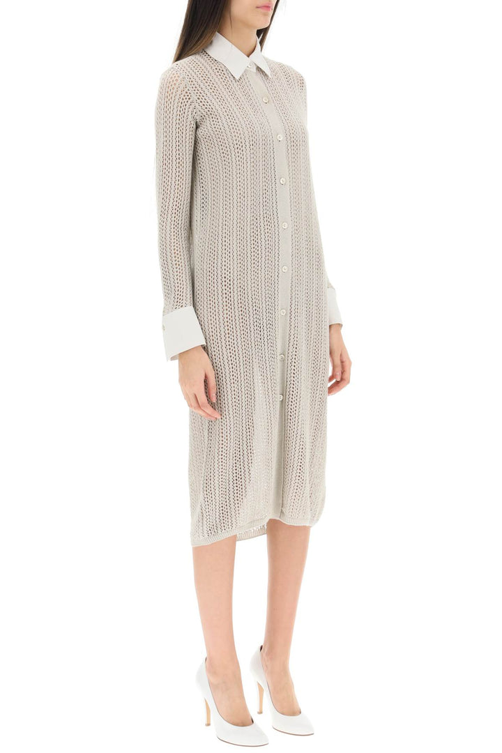 Linen, Cashmere And Silk Knit Shirt Dress - Agnona - Women