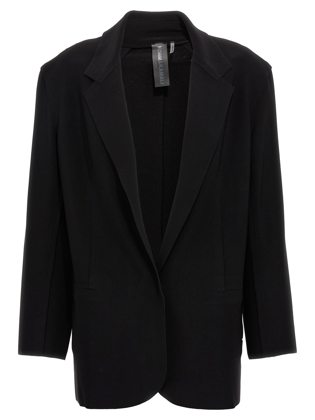 Single-Breasted Belt Blazer Jackets Black