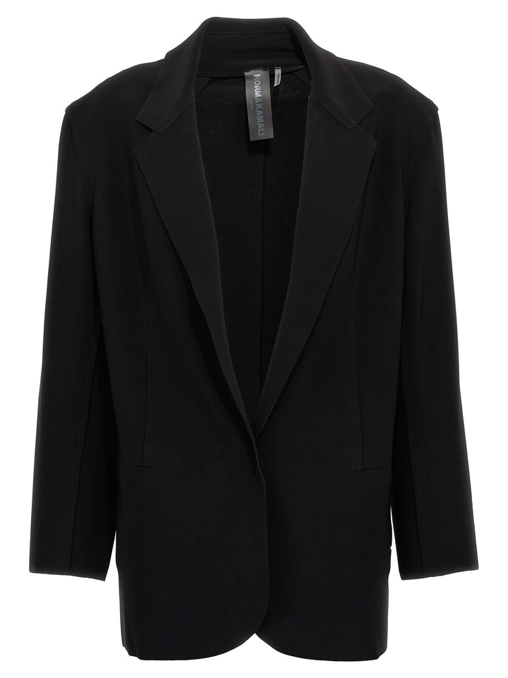 Single-Breasted Belt Blazer Jackets Black