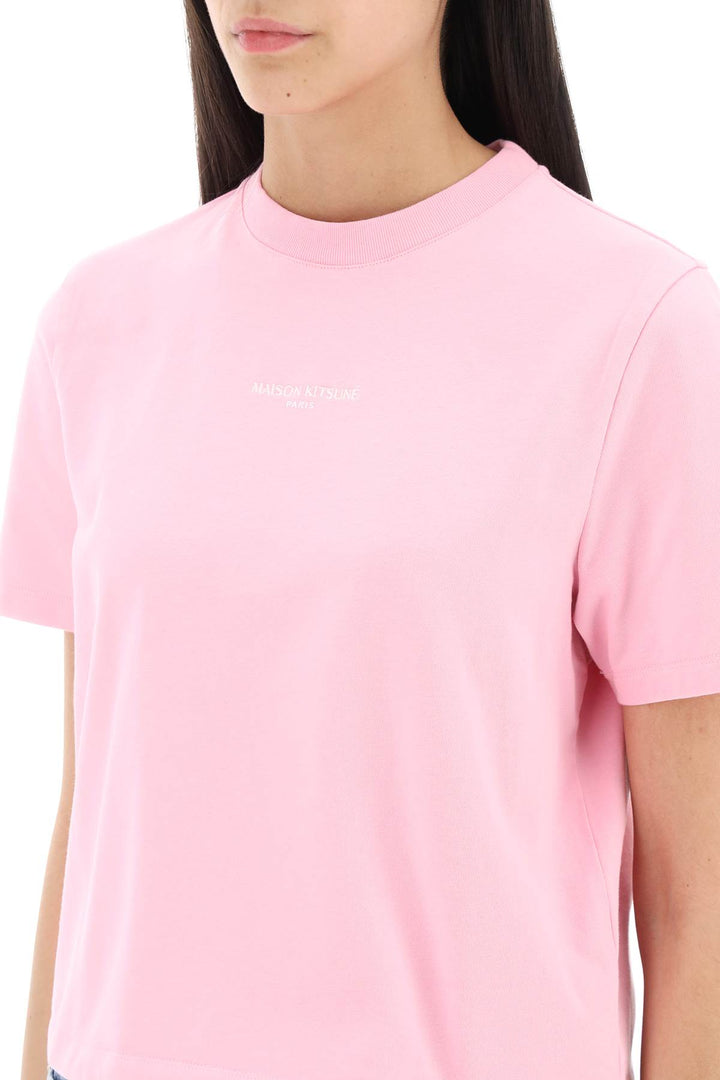 Boxy T Shirt With Logo Detail - Maison Kitsune - Women