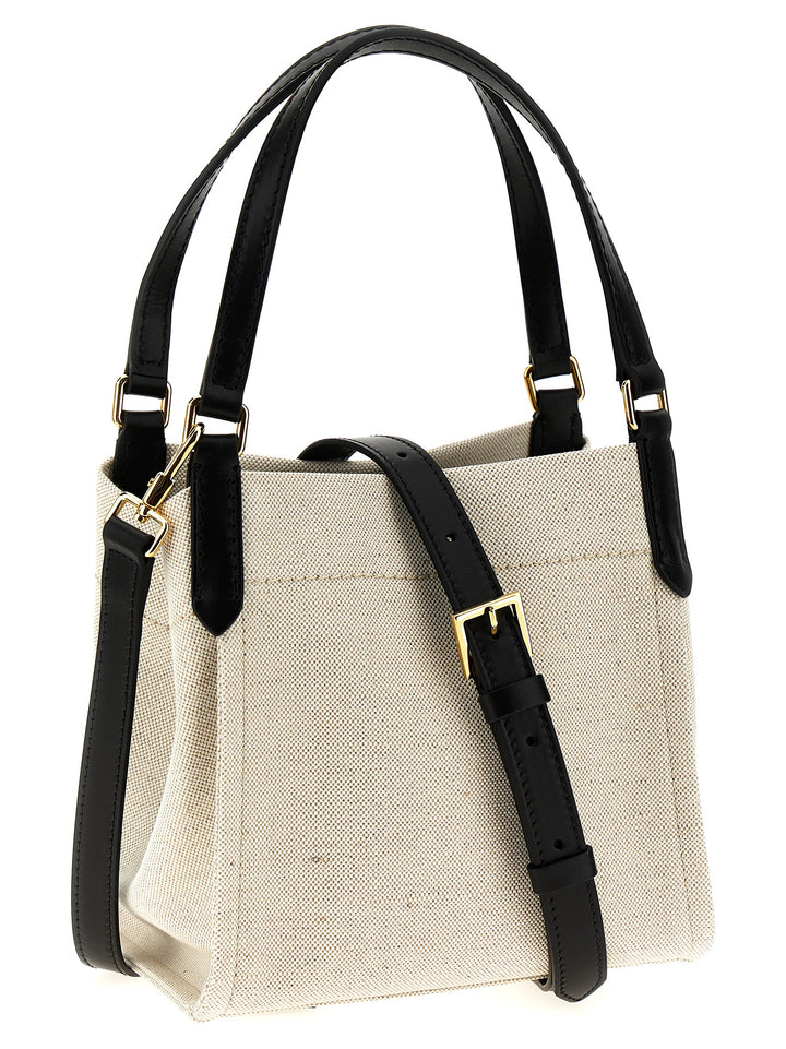 Logo Canvas Handbag Hand Bags White/Black