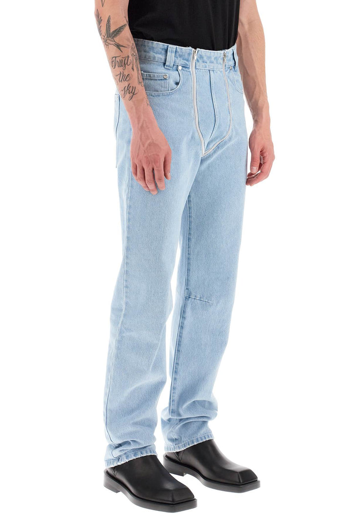 Straight Leg Jeans With Double Zipper - Gmbh - Men