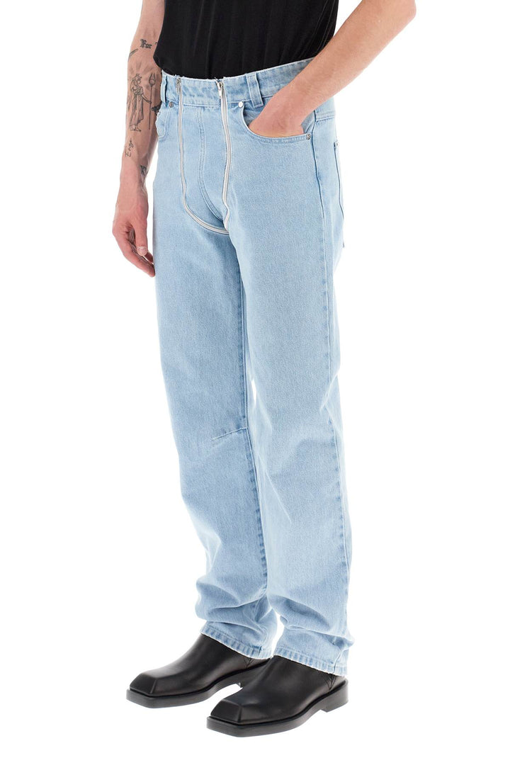 Straight Leg Jeans With Double Zipper - Gmbh - Men