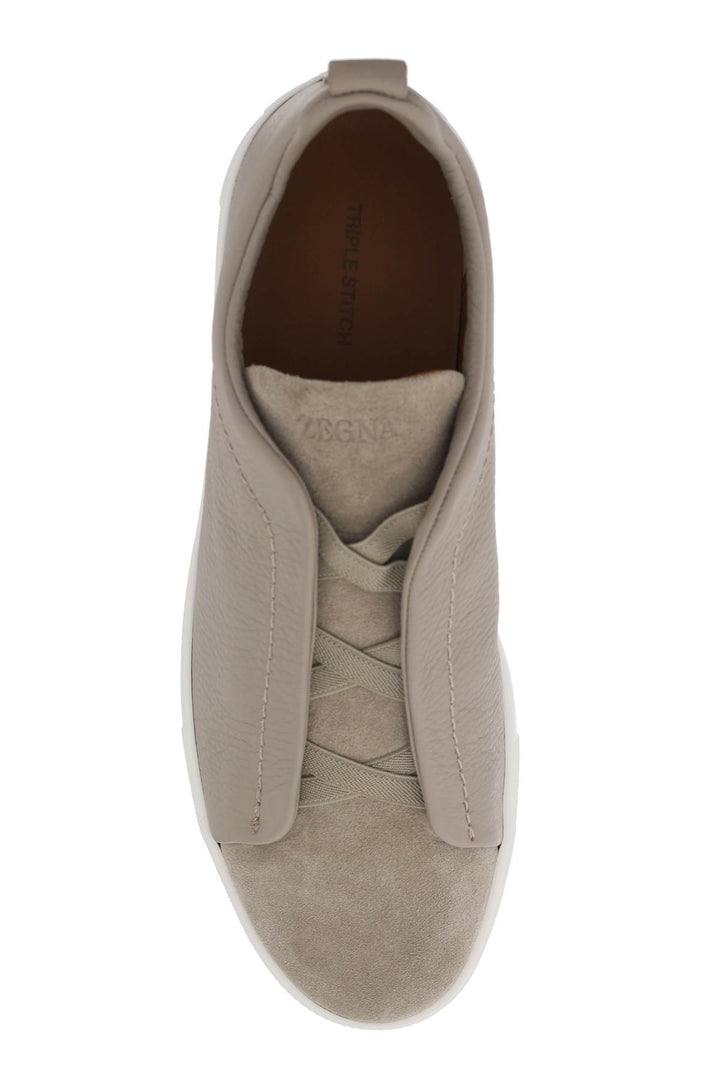 Triple Stitch Slip On Sneakers - Zegna - Men