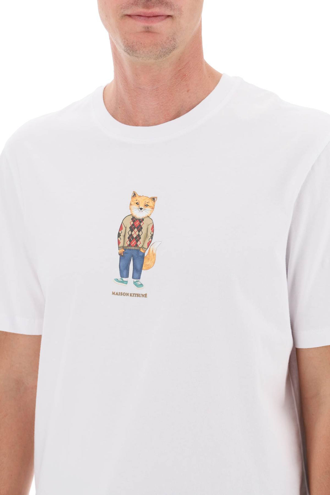 Dressed Fox Crew Neck T Shirt - Maison Kitsune - Men