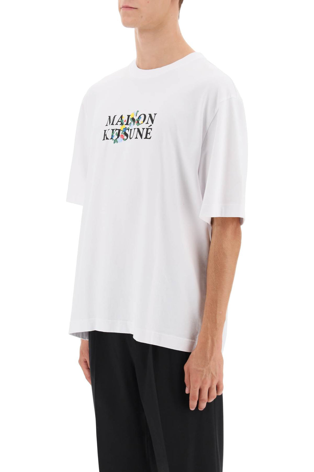 Flowers Logo Oversized T Shirt - Maison Kitsune - Men