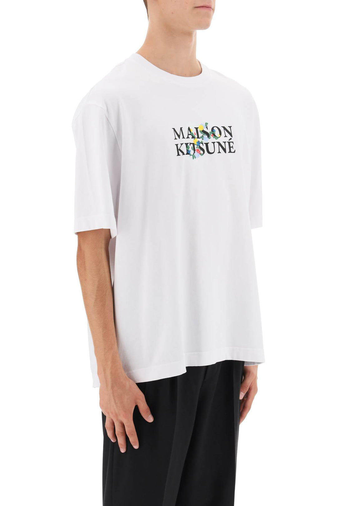 Flowers Logo Oversized T Shirt - Maison Kitsune - Men