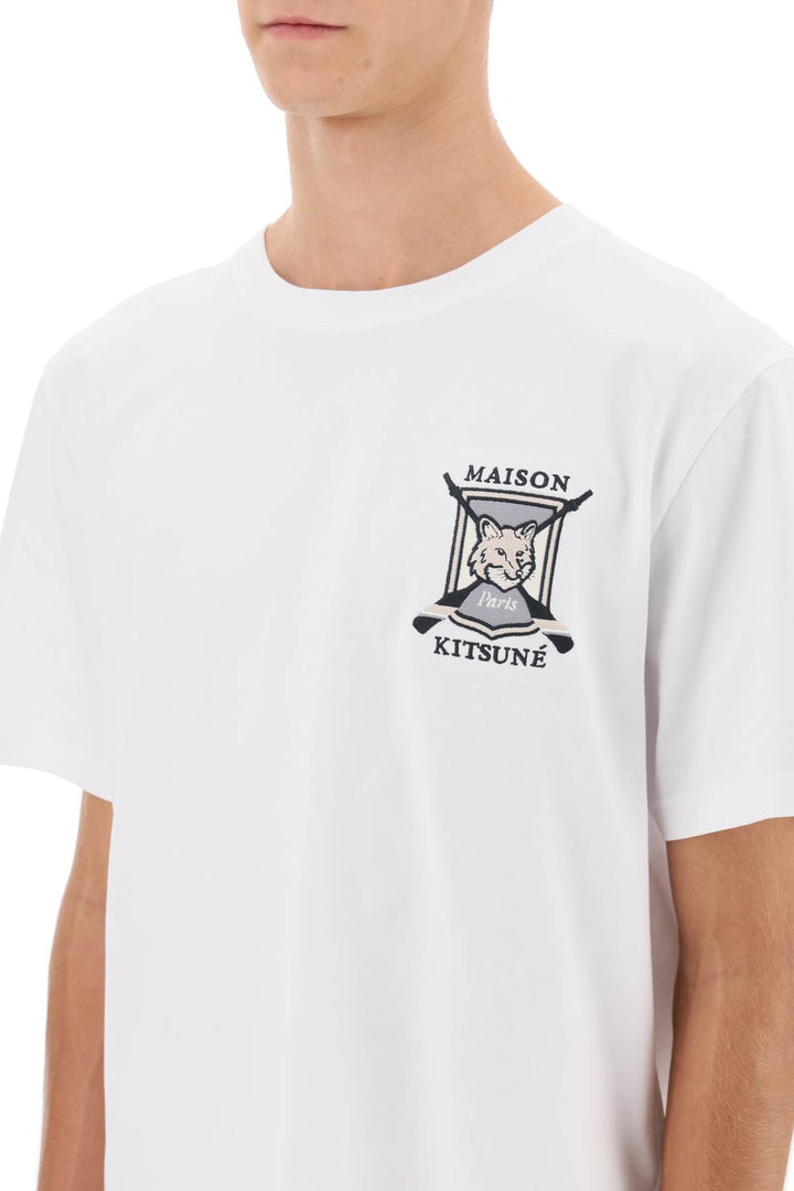 College Fox Embroidered T Shirt - Maison Kitsune - Men