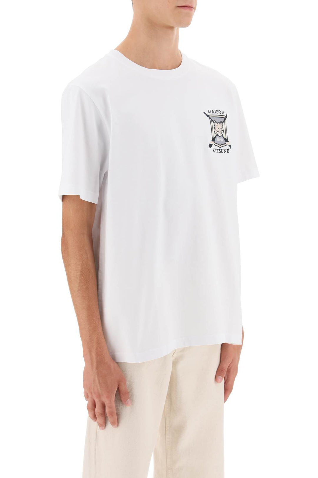 College Fox Embroidered T Shirt - Maison Kitsune - Men