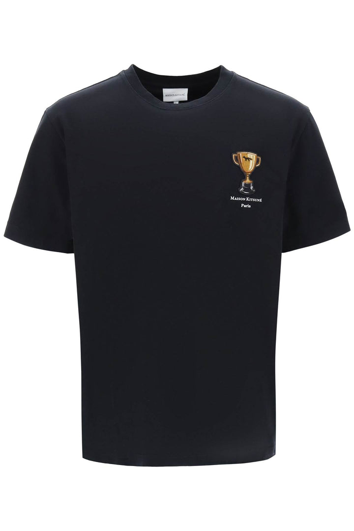 T Shirt With Trophy Embroidery - Maison Kitsune - Men