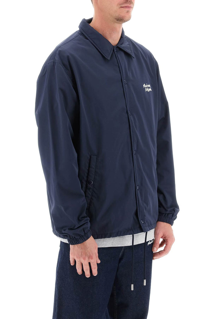 Coach Jacket With Logo Print - Maison Kitsune - Men