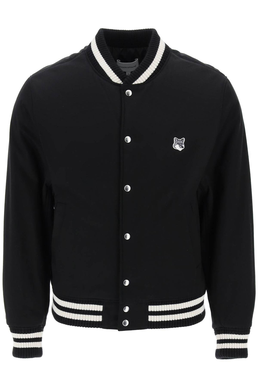 Cotton Satin Bomber Jacket - Maison Kitsune - Men