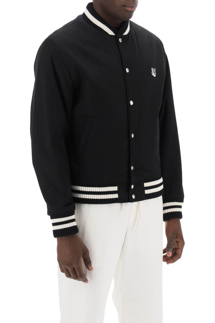 Cotton Satin Bomber Jacket - Maison Kitsune - Men