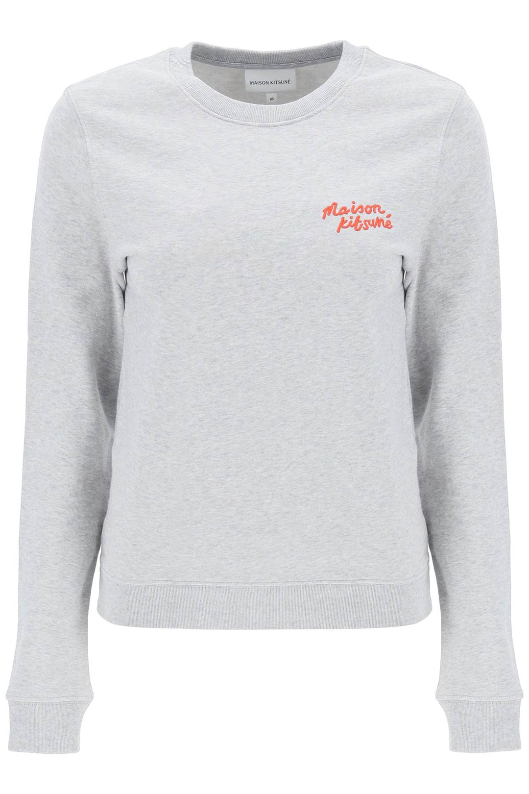 Crew Neck Sweatshirt With Logo Lettering - Maison Kitsune - Women