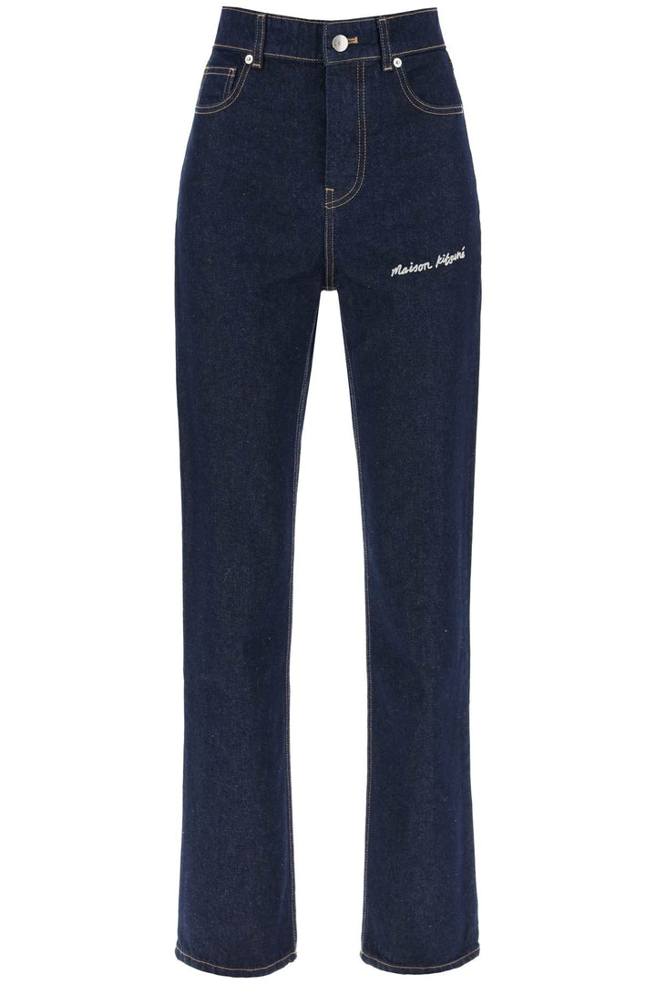 Jeans With Logo Embroidery - Maison Kitsune - Women