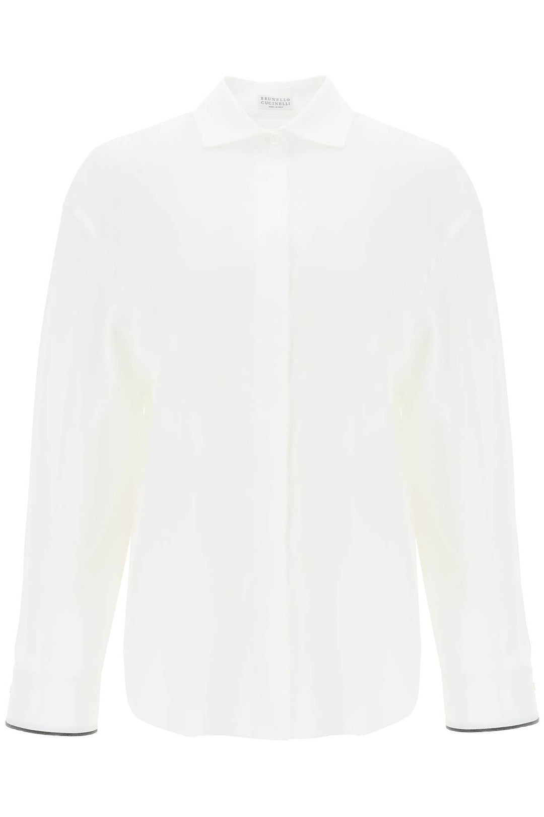 Wide Sleeve Shirt With Shiny Cuff Details - Brunello Cucinelli - Women