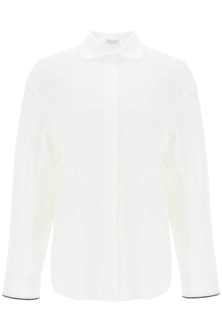 Wide Sleeve Shirt With Shiny Cuff Details - Brunello Cucinelli - Women