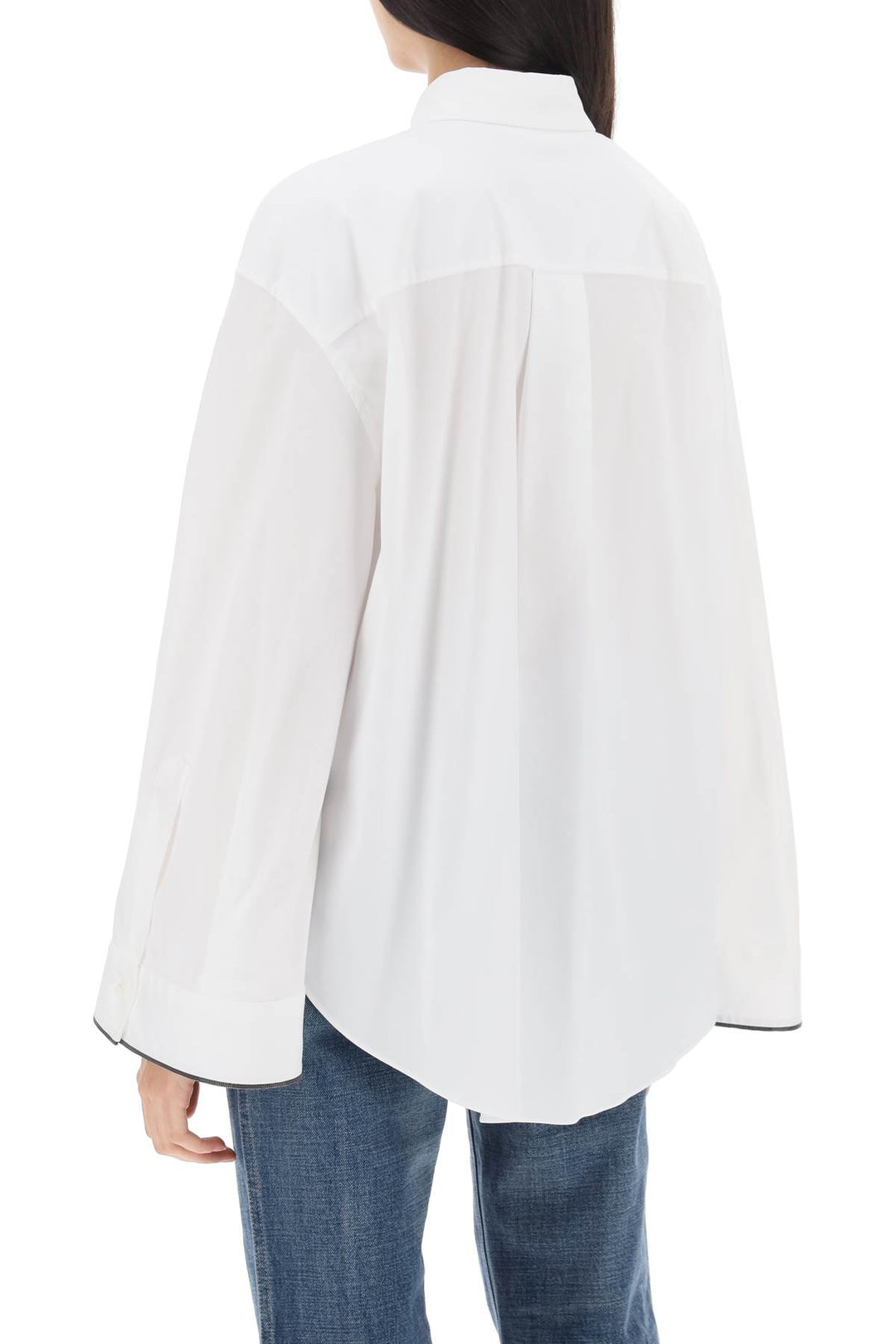 Wide Sleeve Shirt With Shiny Cuff Details - Brunello Cucinelli - Women