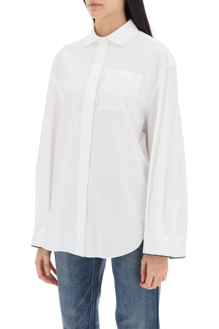 Wide Sleeve Shirt With Shiny Cuff Details - Brunello Cucinelli - Women