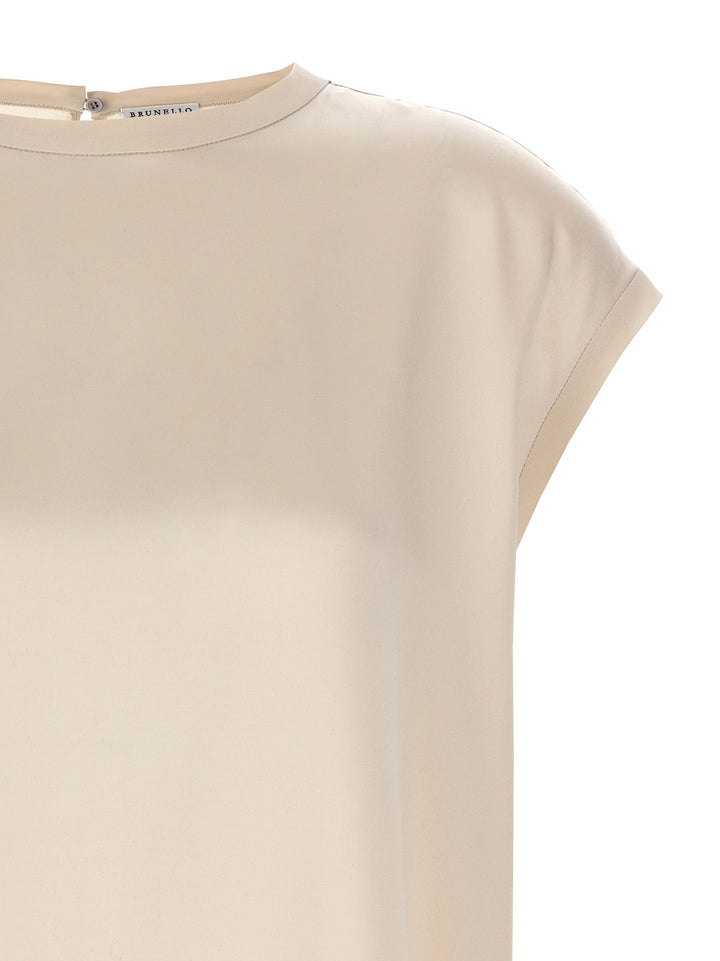 Silk Top Tops White