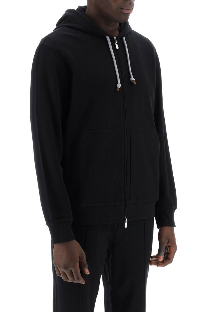 Zippered Hoodie In Techno Cotton - Brunello Cucinelli - Men