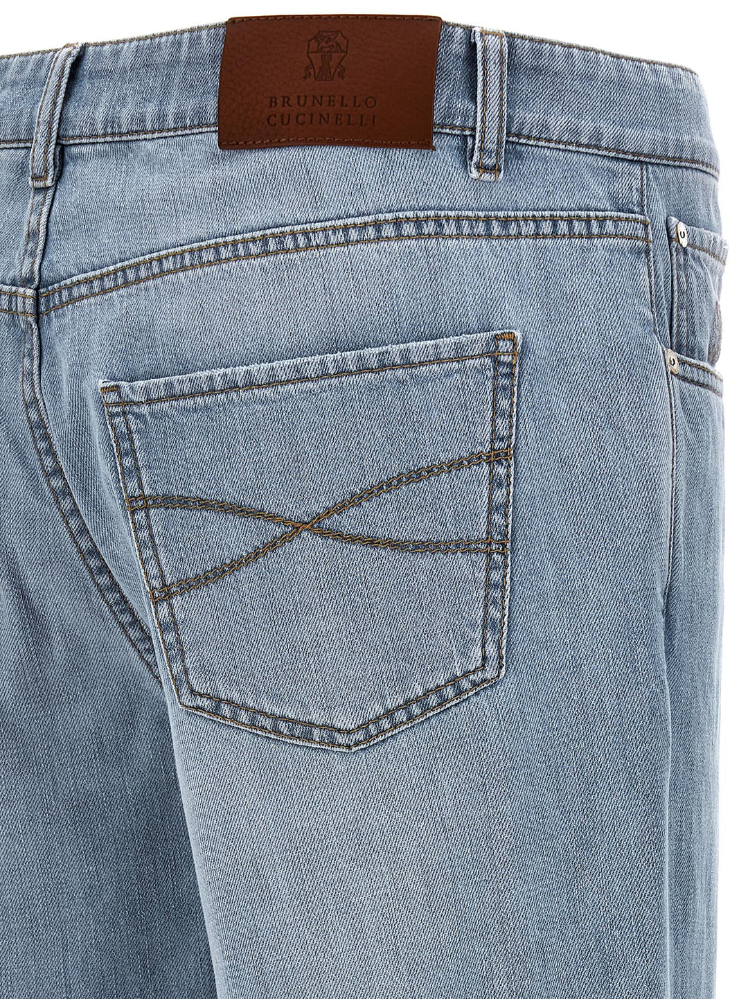 Logo Embroidery Jeans Light Blue