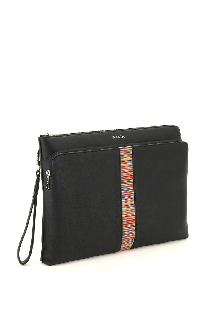 Signture Stripe Leather Pouch - Paul Smith - Men