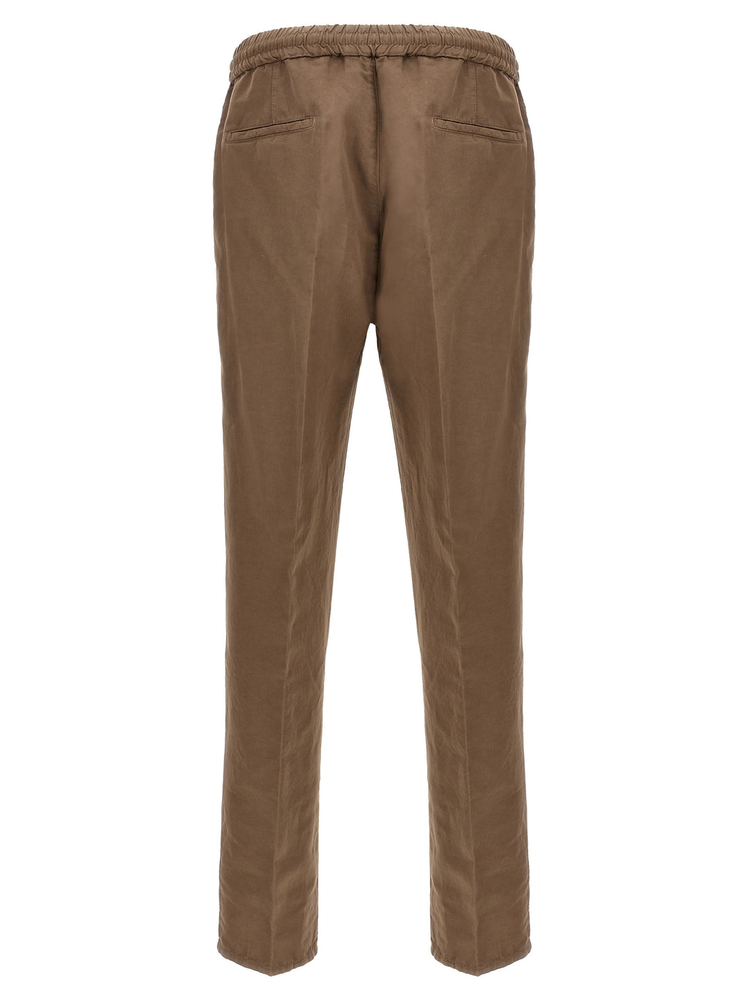 Linen Blend Trousers Pants Brown