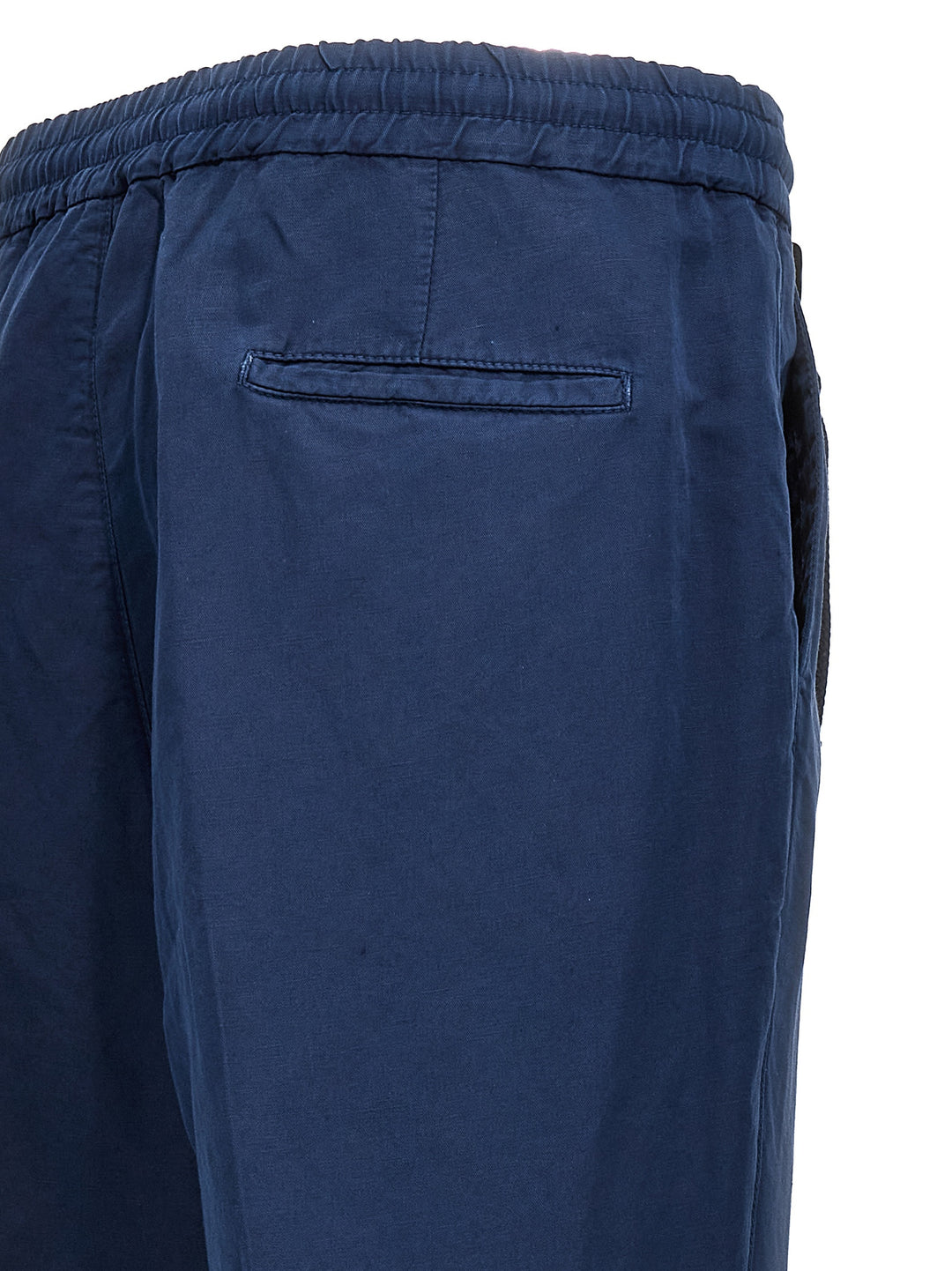 Linen Blend Trousers Pants Blue