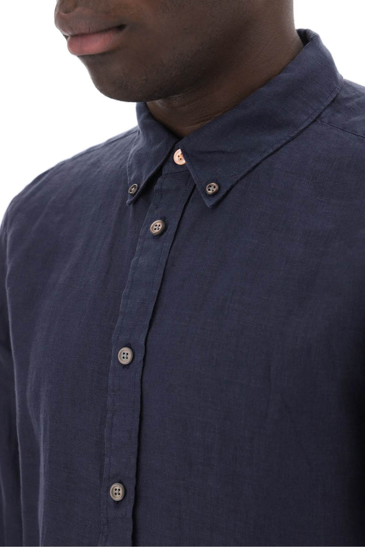 Camicia Button Down In Lino - Ps Paul Smith - Men