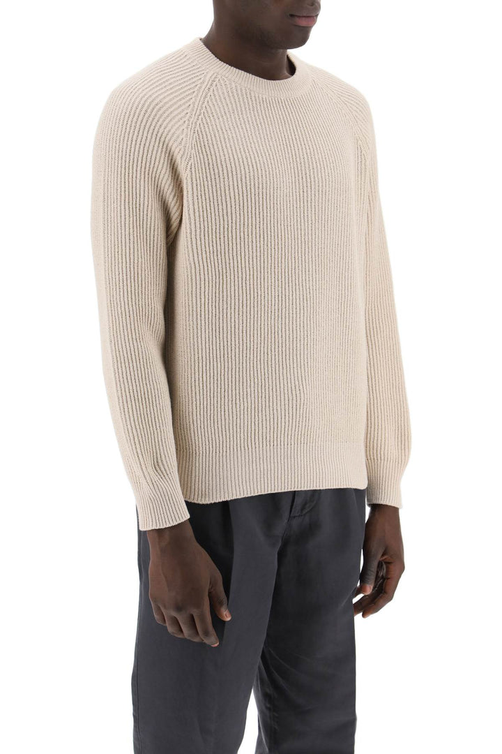 Pullover In Maglia Di Cotone Malfilé Costa Inglese - Brunello Cucinelli - Men