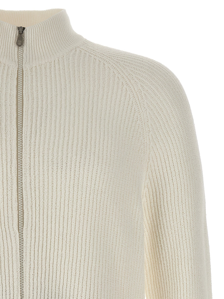 Zip Sweater Sweater, Cardigans White