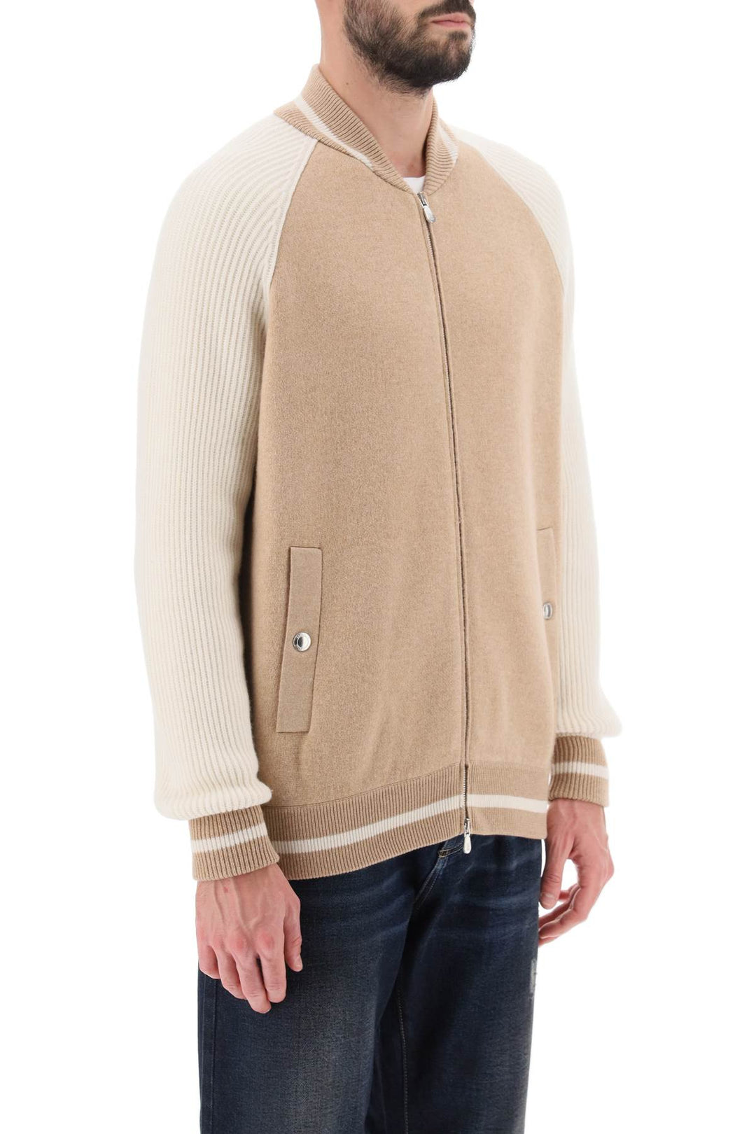 Bomber Jacket Inspired Cardigan - Brunello Cucinelli - Men