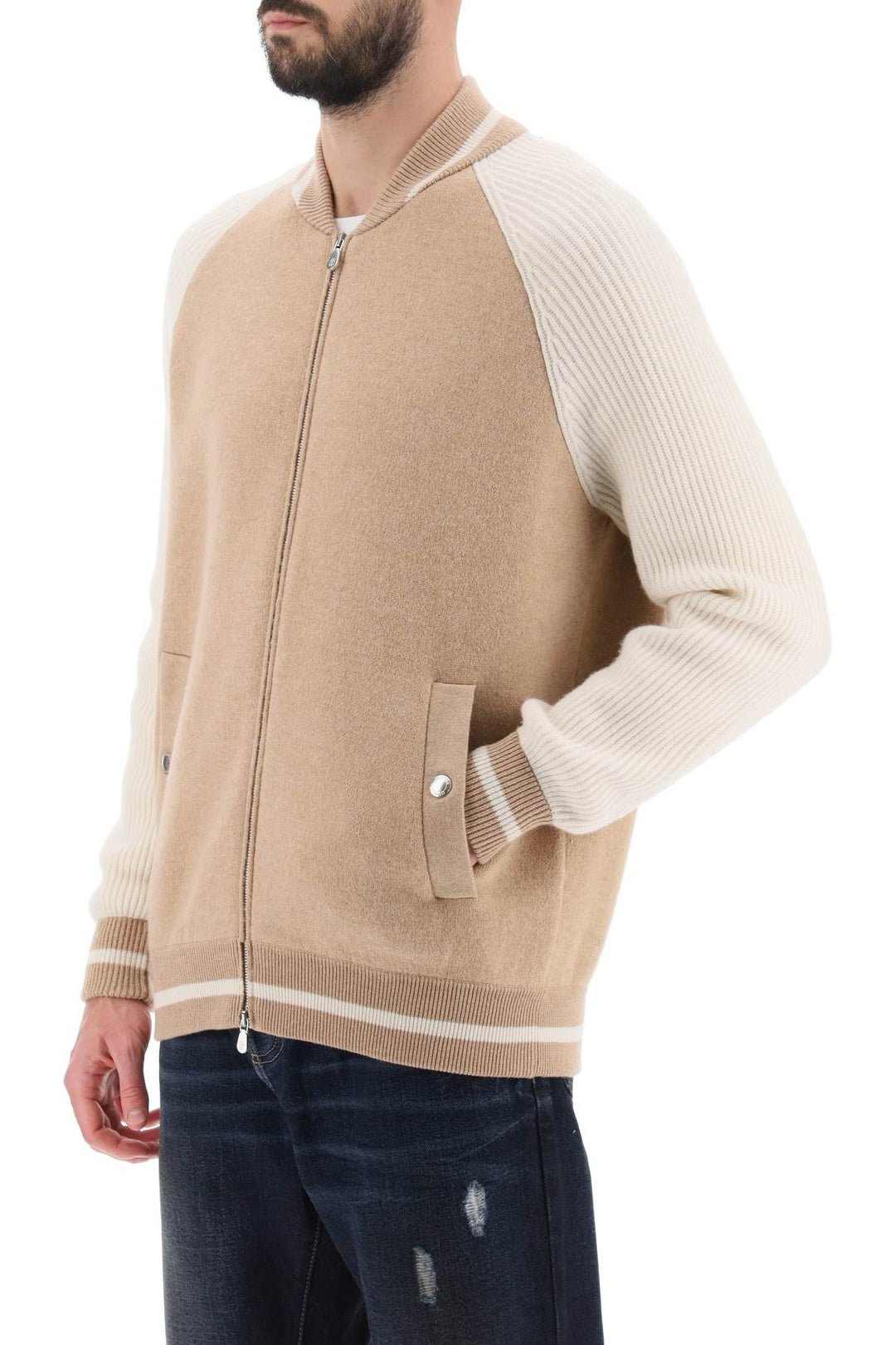 Bomber Jacket Inspired Cardigan - Brunello Cucinelli - Men