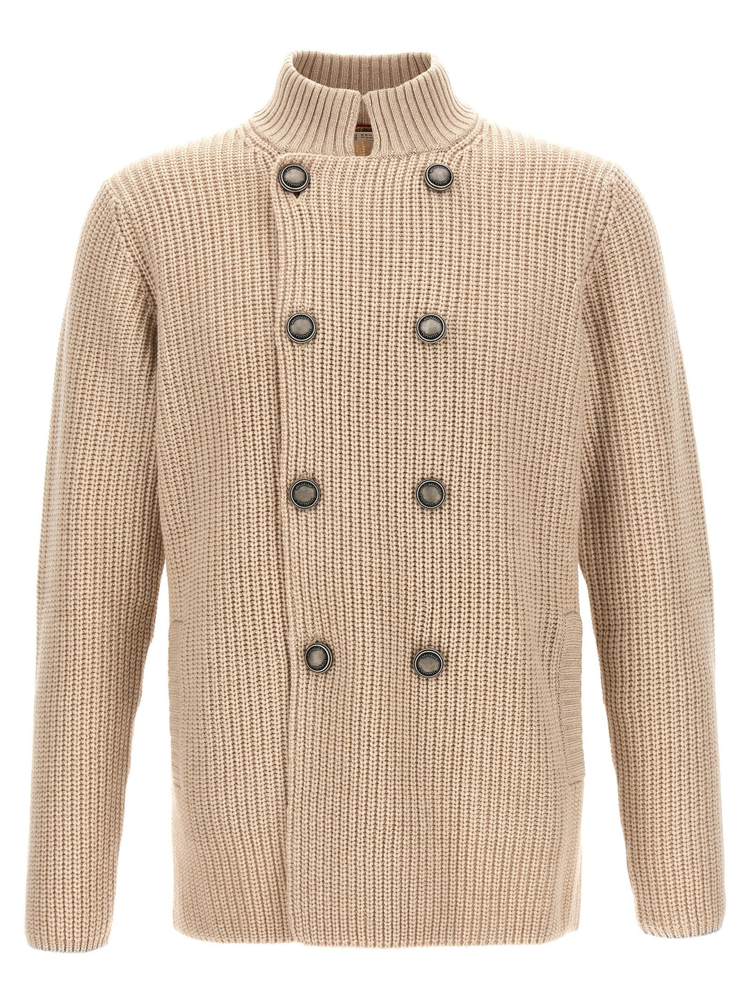 Double-Breasted Cardigan Sweater, Cardigans Beige